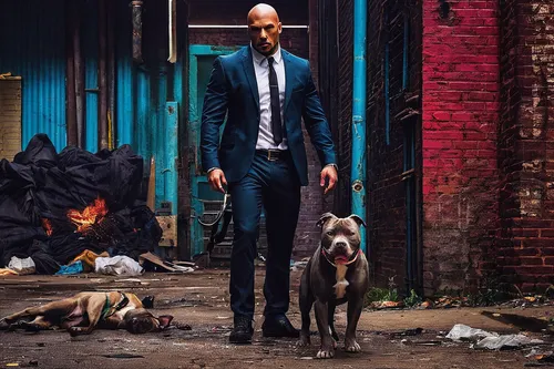 vizsla,weimaraner,doberman,a black man on a suit,business man,pit bull,dobermann,dog street,street dogs,suit actor,rescue alley,businessman,tall man,human and animal,black businessman,business men,men's suit,dog walker,street dog,stray dogs,Conceptual Art,Daily,Daily 02