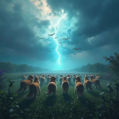 thunderclan,fantasy picture,herd of goats,flock of sheep,herfkens,photo manipulation