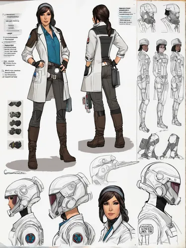 lady medic,concept art,female doctor,female nurse,costume design,ship doctor,protective suit,combat medic,kosmea,spacesuit,nurse uniform,cg artwork,vector girl,sci fiction illustration,neottia nidus-avis,sea scouts,main character,medical concept poster,pathfinders,suit of the snow maiden,Unique,Design,Character Design