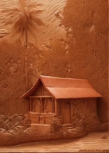 wood carving,woodburning,clay house,woodcarving,wood art,wooden house,Common,Common,Natural