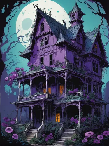 witch's house,witch house,the haunted house,haunted house,halloween background,halloween illustration,house silhouette,halloween wallpaper,victorian,victorian house,halloween poster,halloween scene,lonely house,little house,house in the forest,old home,creepy house,the house,ancient house,house painting,Conceptual Art,Fantasy,Fantasy 08