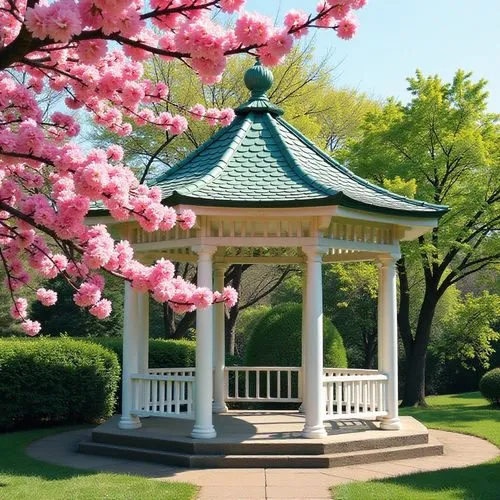 gazebo,gazebos,japanese sakura background,japan garden,sakura tree,japanese shrine