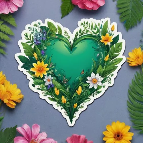 floral heart,floral greeting card,flowers png,two-tone heart flower,heart clipart,floral background,valentine flower,flower background,painted hearts,flower painting,flower wallpaper,floral wreath,daisy heart,paper flower background,heart background,blooming wreath,colorful heart,flower illustration,valentine's day hearts,floral mockup,Unique,Design,Sticker