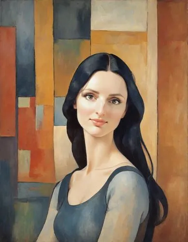 painting portrait in the style of Fauvism, the style of painting by Amedeo Modigliani, simplification of details and volumes, highlighting details through color spots and contrasting outline, Fauvism,