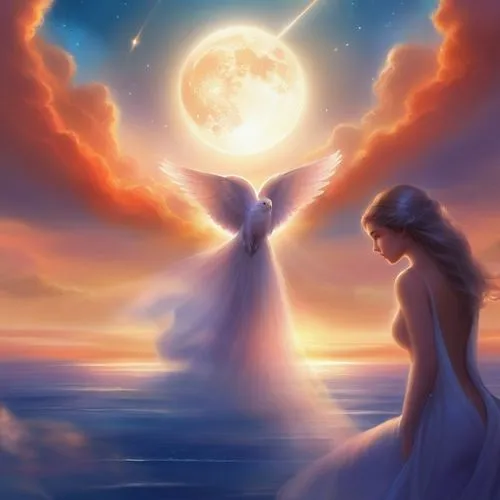 fairies aloft,blue moon rose,angel wing,angel wings,fantasy picture,sun and moon,celestial bodies,angel lanterns,moon and star,celestial body,moon and star background,love angel,winged heart,angels,su