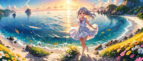 kupala,mermaid background,summer background,alfheim,oceanica,miramare,Anime,Anime,Traditional