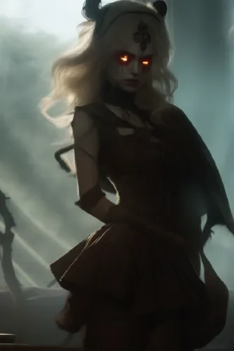 A women with her hair flowing
,a woman with white hair is wearing a scary costume,aradia,wodrow,halloween background,vestal,scary woman,ghostley