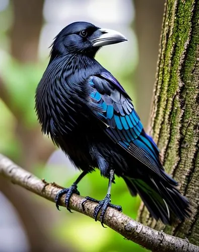 Cyber raven on a branch,european starling,steller s jay,great-tailed grackle,grackle,adult starling,pied starling,white-winged widowbird,starling,greater antillean grackle,boat tailed grackle,new cale