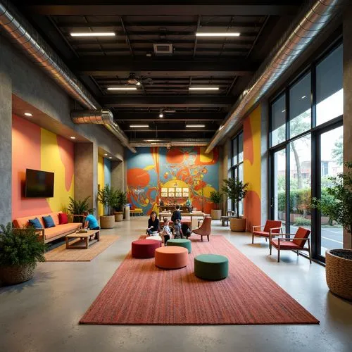 lobby,children's interior,atrium,rackspace,googleplex,atriums,foyer,hotel lobby,school design,collaboratory,seating area,midcentury,hotel hall,inside courtyard,offices,utpa,breezeway,interior decor,company headquarters,therapy center