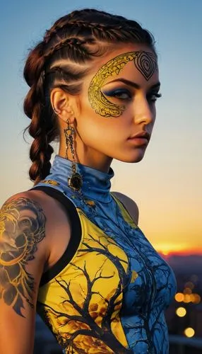 bodypaint,bodypainting,jadzia,body painting,neon body painting,female warrior,Conceptual Art,Graffiti Art,Graffiti Art 02