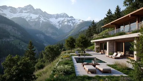 house in the mountains,amanresorts,house in mountains,lefay,chalet,alpine style,luxury property,alpine landscape,3d rendering,mountainside,the cabin in the mountains,verbier,renderings,swiss house,render,alpine region,the alps,beautiful home,dreamhouse,mountainview