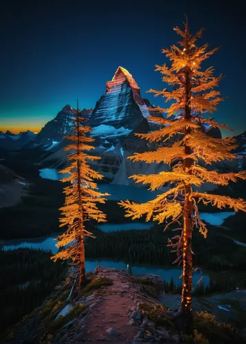 mount robson,larch tree,larch trees,mountain sunrise,larch forests,mount rainier,cascade mountain,mountain landscape,canadian rockies,silvertip fir,mountain scene,larch,spruce needle,lone tree,glacier national park,mountain peak,matterhorn,eiger mountain,isolated tree,conifers,Conceptual Art,Sci-Fi,Sci-Fi 26