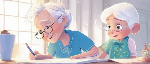 grandparents,old couple,kids illustration,grandparent,elderly people,grandma,older person,tutor,cute cartoon image,granny,grandmother,pensioners,tutoring,cartoon people,mother and grandparents,elderly person,animated cartoon,book illustration,old age,senior citizens,Illustration,Black and White,Black and White 08