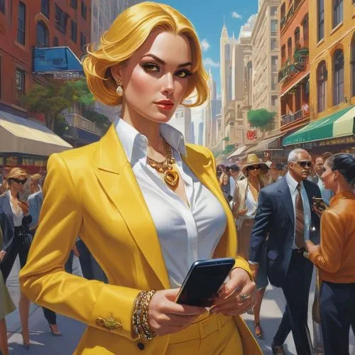 businesswoman,business girl,saleslady,business woman,saleswoman,trafficante,business women,jaune,businesswomen,yellow purse,salesgirl,cigarette girl,concierges,blonde woman,woman shopping,contessa,concierge,sprint woman,saleswomen,gold business,Conceptual Art,Fantasy,Fantasy 20