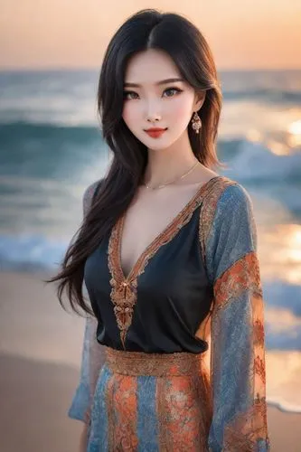 beach background,chuseok,hanbok,oriental princess,hyang,ao dai,vietnamese woman,hanfu,bdo,gisaeng,oriental girl,qianwen,suzy,goryeo,koreana,asian woman,heungseon,busan sea,joy,korean,Photography,Commercial