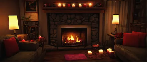 christmas fireplace,fireplace,fire place,fireplaces,warm and cozy,log fire,fireside,fire in fireplace,christmas room,wood-burning stove,warmth,hygge,hearth,candlelights,warming,livingroom,sitting room,november fire,romantic night,play escape game live and win,Illustration,American Style,American Style 01