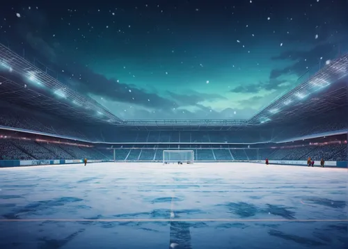 ice rink,soccer-specific stadium,ice hockey,rink bandy,ice planet,winter sports,white turf,winter sport,artificial ice,football stadium,polar lights,fifa 2018,the ice,winter background,hockey,world cup,ice hockey position,soccer field,european football championship,arena,Illustration,Realistic Fantasy,Realistic Fantasy 15