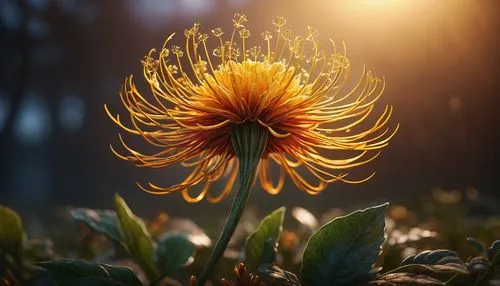 flower in sunset,autumn chrysanthemum,celestial chrysanthemum,orange dahlia,calendula flower,calendula,Photography,General,Fantasy