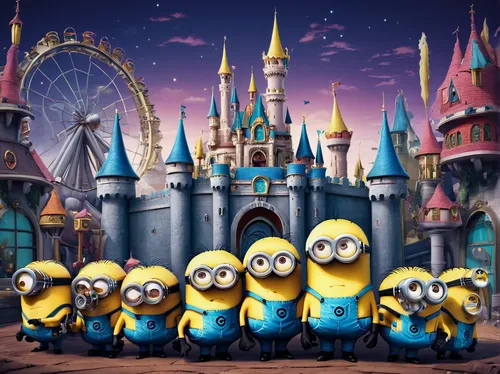 minions,minion,minion tim,despicable me,disneyland park,dancing dave minion,disney land,banana family,disneyland,disney-land,disneyland paris,theme park,tokyo disneyland,cute cartoon image,disney,amusement park,the disneyland resort,luna park,disney world,shanghai disney,Illustration,Abstract Fantasy,Abstract Fantasy 02