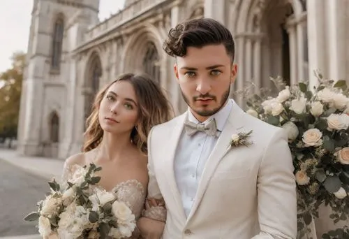 groom, velvet tuxedo jacket, Westminster royal wedding, bouquet, Canon EOS R3, f/1.4, ISO 200, 1/160s, 8K RAW, unedited, symmetrical balance, close-up, photo realistic, raw photo, highly detailed phot