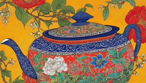 asian teapot,tea pot,fragrance teapot,teapot,teapots,samovar,chinese teacup,tea service,flower tea,tea set,enamel cup,chrysanthemum tea,vintage teapot,oriental painting,jasmine tea,tea tin,tureen,tea box,ceylon tea,flowering tea,Illustration,Abstract Fantasy,Abstract Fantasy 04