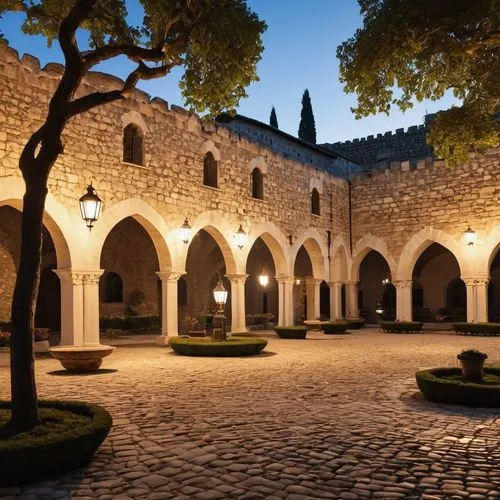 cloister,cloisters,inside courtyard,courtyard,parador,kotor,Photography,General,Realistic