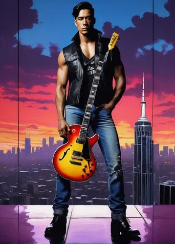 rock,guitar player,slash,electric guitar,rock music,guitor,epiphone,ibanez,guitarist,gibson,guitar,bierock,bass guitar,the guitar,lead guitarist,cd cover,digital compositing,taj,muscle icon,rocker,Art,Artistic Painting,Artistic Painting 24