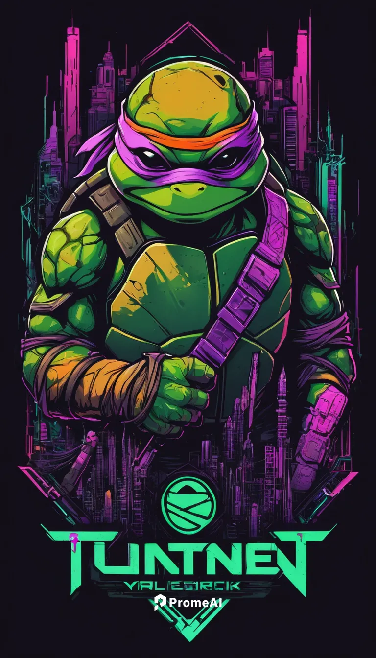 Create a TMNT logo with a cyberpunk aesthetic.,teenage mutant ninja turtles,trachemys,turtle,turbografx-16,turtles,turbo,stacked turtles,turret,tortoise,land turtle,twitch logo,terrapin,turbographx,tu