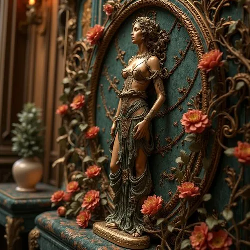 floral ornament,avalokitesvara,reredos,floral decoration,carved wood,ornament,ornamenting,art nouveau frame,avalokiteshvara,decorative figure,antiqued,vintage ornament,floral decorations,ornate,frame ornaments,sculpture,interior decor,art nouveau frames,decorative frame,statuette,Photography,General,Realistic