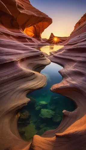 Sunrise over sandstone formations, Coyote Buttes Wilderness, Vermilion Cliffs National Monument, Arizona, United States of America, North America,lake powell,glen canyon,valley of fire,fairyland canyo