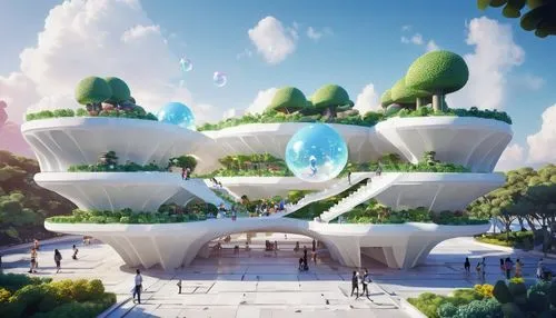 sky space concept,futuristic landscape,ecotopia,futuristic architecture,sky apartment,futuristic art museum,aqua studio,cube stilt houses,cubic house,floating islands,3d fantasy,electrohome,flower dome,floating island,cube house,arcology,water cube,school design,futuristic,fantasy city,Unique,Pixel,Pixel 02