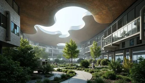 biospheres,masdar,3d rendering,sky space concept,heatherwick,arcology,wintergarden,bicocca,renderings,render,morphosis,atriums,landscape design sydney,garden design sydney,courtyard,atrium,futuristic architecture,inside courtyard,embl,unbuilt