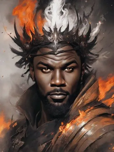 thundercat,human torch,fire background,lando,zion,fantasy portrait,kendrick lamar,kings landing,dragon fire,warlord,prophet,flame of fire,flame spirit,fire master,god of thunder,fire artist,black dragon,pillar of fire,samurai fighter,cg artwork