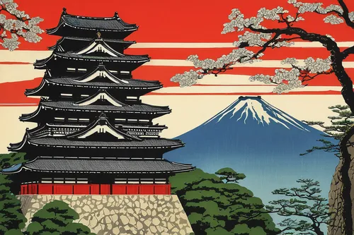 cool woodblock images,woodblock prints,japanese art,japan landscape,japanese background,japanese mountains,the japanese tree,tsukemono,shinto,kumano kodo,japan,japanese architecture,japanese floral background,fuji,kyoto,japan pattern,japanese culture,mount fuji,beautiful japan,japanese sakura background,Illustration,Retro,Retro 15