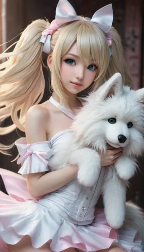 samoyed,dollfie,female doll,pomeranian,alice,white shepherd,fairy tale character,american eskimo dog,fennec,artist doll,japanese spitz,kitsune,porcelain dolls,japanese doll,painter doll,ragdoll,designer dolls,doll cat,fashion dolls,doll figures,Conceptual Art,Fantasy,Fantasy 11