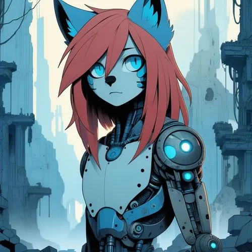 cyberdog,mae,klayton,gali,kat,huntress,Illustration,Japanese style,Japanese Style 08