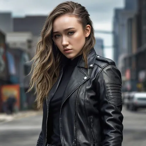 leather jacket,alycia,lexa,leather,black leather,pleather,cailin,black coat,saoirse,olsen,leathers,asllani,street shot,leathery,waverly,zara,black suit,keira,portrait background,heda,Conceptual Art,Fantasy,Fantasy 03