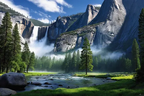 yosemite park,yosemite,salt meadow landscape,yosemite national park,landscape background,fantasy landscape,mountain landscape,yosemite valley,mountain scene,beautiful landscape,nature landscape,mountainous landscape,mountain meadow,landscapes beautiful,mountain valleys,mountain valley,mountain spring,waterfalls,meadow landscape,landscape nature,Conceptual Art,Fantasy,Fantasy 30