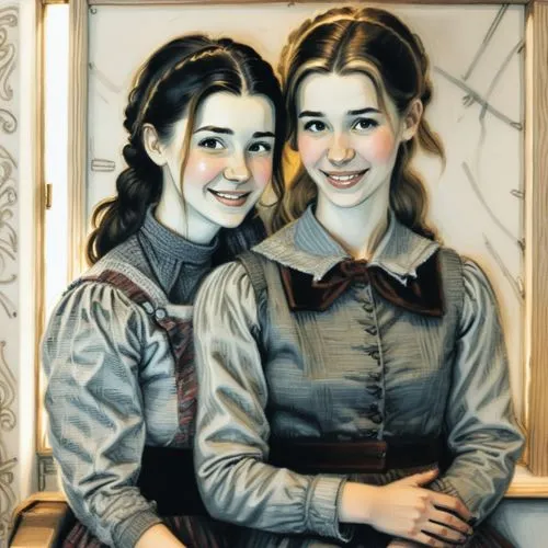 two girls,the victorian era,joint dolls,victorian style,vintage girls,sisters,doll's house,mother and daughter,shetlands,young women,victorian fashion,clove,young couple,victorian,porcelain dolls,vintage children,photo painting,vintage boy and girl,downton abbey,children girls