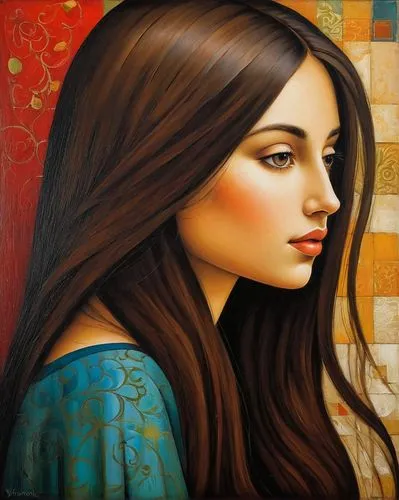 fatemeh,viveros,oil painting on canvas,sheherazade,behzad,bohemian art,Art,Artistic Painting,Artistic Painting 29