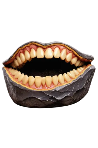 Cavity, dark hole, rotten teeth, dental decay, brownish-black color, irregular shape, rough texture, detailed cracks, shallow focus, close-up shot, soft lighting, realistic rendering.,mouth guard,mout