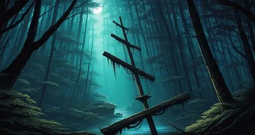 dagobah,the forest,haunted forest,sci fiction illustration,forest background,endor,fantasy picture,forest dark,world digital painting,forest,the woods,bamboo forest,forest landscape,monowai,the forests,forest of dreams,woodcreepers,cartoon forest,cartoon video game background,hollow way,Illustration,Realistic Fantasy,Realistic Fantasy 25