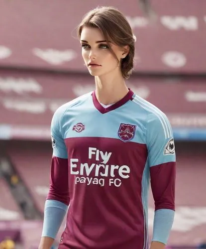 female soccer player in purple and blue uniform holding a ball,westham,boleyn,jenko,etherington,ogbonna,butland