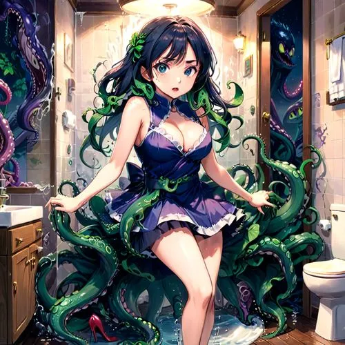 medusa gorgon,medusa,ursula,sakuya,cthulhu,miriya,Anime,Anime,Traditional