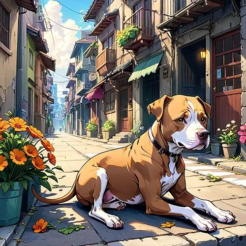 dog street,dog illustration,outdoor dog,welin,street dog,fillmore,Anime,Anime,Traditional