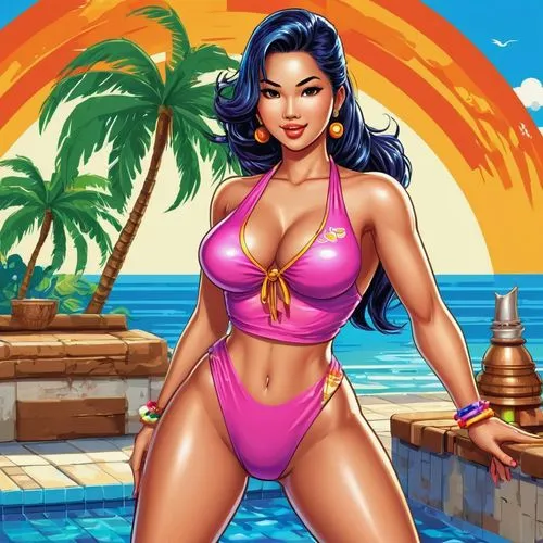 isabela,beach background,carmelita,eldena,kitana,summer background,game illustration,chunli,hawaiiana,cuba background,mexicana,lumidee,chicana,themyscira,vidya,latell,meera,carmelina,zilin,shadman,Unique,Pixel,Pixel 05