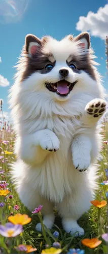 pomeranian,samoyed,flower background,flower cat,fragrant snowball,douglas' meadowfoam,flower animal,knuffig,blossom kitten,spring background,nimbus,mow,american eskimo dog,löwchen,fluffy,hedgehog,indian spitz,fluffy diary,shih tzu,fluff,Photography,Black and white photography,Black and White Photography 05