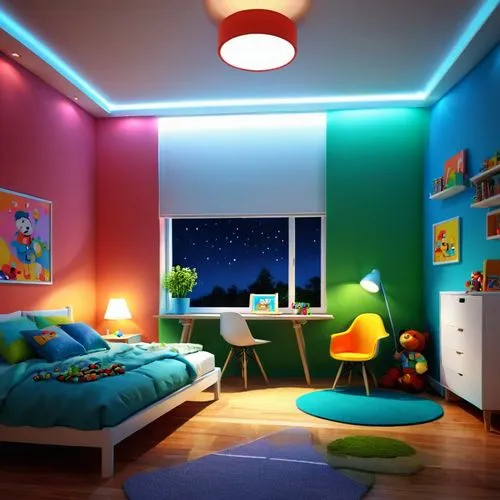 kids room,children's bedroom,boy's room picture,children's room,baby room,the little girl's room,colored lights,sleeping room,children's background,colorful light,room lighting,modern room,visual effect lighting,great room,cartoon video game background,color wall,led lamp,nursery decoration,colorful star scatters,children's interior,Conceptual Art,Fantasy,Fantasy 19