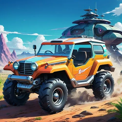 subaru rex,toyota fj cruiser,uaz,off-road vehicle,overland,off-road vehicles,Illustration,Japanese style,Japanese Style 03