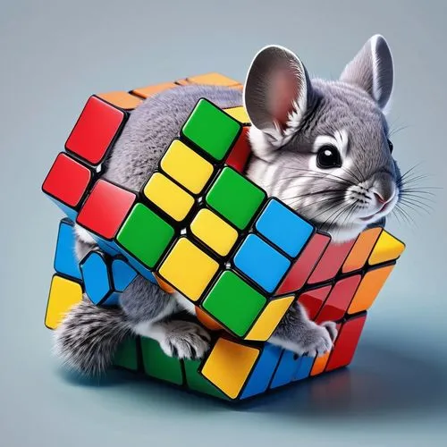 rubik,ernő rubik,rubics cube,chinchilla,rubiks cube,rubiks,rubik's cube,rubik cube,magic cube,gray animal,color rat,cangaroo,chess cube,geometrical animal,cubix,computer mouse,lab mouse icon,cubic,szymbark,fidget cube,Unique,3D,Isometric